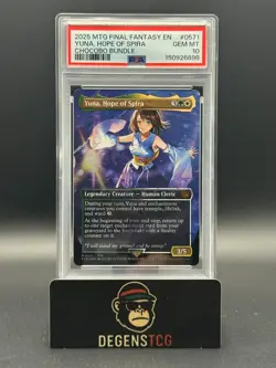 PSA 10 MTG FINAL FANTASY TRACK FOIL #0571 YUNA, HOPE OF SPIRA 2025 - Image 1