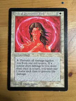 Circle of Protection: Red [Beta Edition] MTG Lightly Played - Image 1