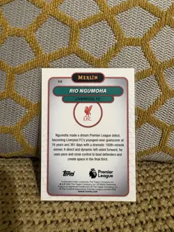 Topps Merlin 2026 Premier League Rio Ngumoha Rookie Liverpool FC Card #111 - Image 2