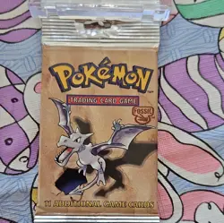 WOTC Pokemon Fossil Booster Pack 11 Cards English Aerodactyl Art *LONG CRIMP* - Image 1