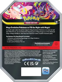 Pokemon Mega Gengar ex Moonlit Tin 4 Booster Packs & Promo Card - Image 2