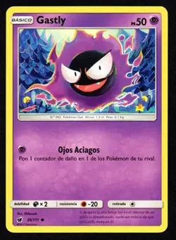 GASTLY 36/111 INVASION CARMESI CROMO POKEMON CRIMSON INVASION 2017 TCG - Image 1