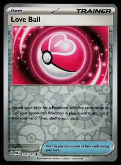 Pokemon Card Twilight Masquerade Love Ball 156/167 Reverse Holo Uncommon - Image 1