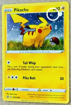 POKEMON SWORD SHIELD BLACK STAR PROMO PIKACHU COSMOS SWIRL HOLO SWSH039 NM 🌀 C - Image 2