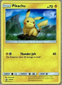 2019 POKEMON SUN & MOON BLACK STAR PROMO PIKACHU COSMOS HOLO SM183 NM+ SWIRL 🌀 - Image 1