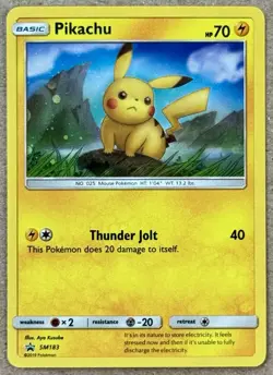 2019 POKEMON SUN & MOON BLACK STAR PROMO PIKACHU COSMOS HOLO SM183 NM+ - Image 1