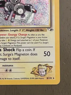 Pokemon TCG GYM HEROS Lt. Surge’s Magneton - Holo 8/132 - Image 5