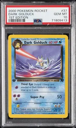 2000 POKEMON ROCKET 1ST EDITION #37 DARK GOLDUCK PSA 10 - Image 1