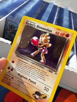 Rocket's Hitmonchan 11/132 Unlimited Holo Rare Gym Heroes Pokemon Card - Image 5