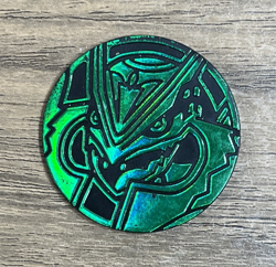 Mega Rayquaza Pokemon Coin Green Holofoil - Image 1