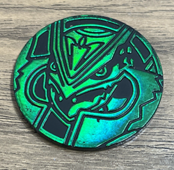 Mega Rayquaza Pokemon Coin Green Holofoil - Image 2