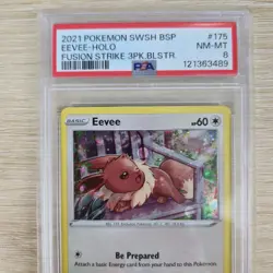 HD GALAXY SWIRL 🌀💫 PSA 8 Eevee SWSH175 Cosmos Holo Promo Pokemon Card - Image 3