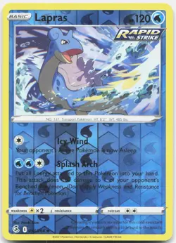 Lapras 054/264 Uncommon Fusion Strike Pokemon Reverse Holo NM/LP - Image 1