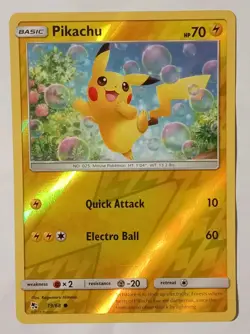 POKEMON PIKACHU REVERSE HOLO CARD 19/68 LIGHT PLAY 2019 - Image 1