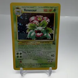 Pokemon TCG Venusaur Holo Card 13/53 WOTC Promo, Vintage 1999 Black Star Poor - Image 1