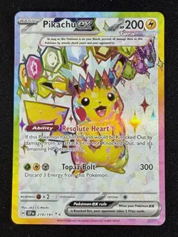 Pikachu ex 219/191 Surging Sparks Ultra Rare Holo Full Art EN - Image 1
