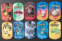 10 X Pokemon Metal Tags Tag Bundle Charizard Pichu Totodile Skitty Marshtomp - Image 1