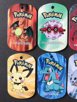 10 X Pokemon Metal Tags Tag Bundle Charizard Pichu Totodile Skitty Marshtomp - Image 2