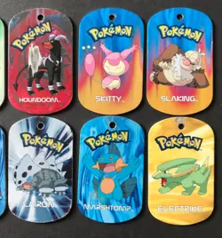 10 X Pokemon Metal Tags Tag Bundle Charizard Pichu Totodile Skitty Marshtomp - Image 3