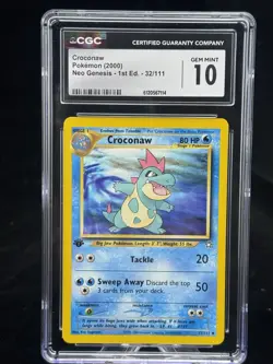 Croconaw #32 1st Edition Neo Genesis 2000 Pokemon CGC 10 💦 - Image 1