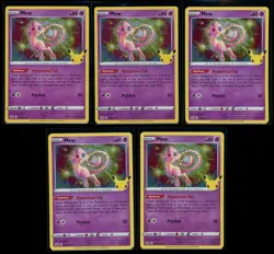 LOT of (5) MEW 2021 Pokemon Celebrations 011/025 Holo Rare 25th Anniversary NM - Image 1
