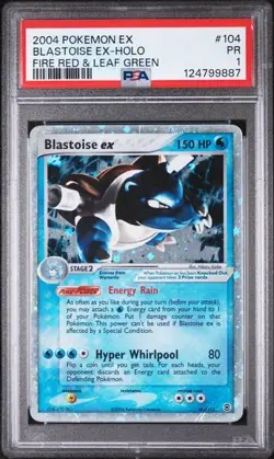 PSA 1 2004 Pokemon EX Fire Red & Leaf Green Blastoise EX Holo Foil 104/112 - Image 1