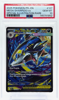 Pokemon Mega Sharpedo ex Phantasmal Flames 127/094 SIR PSA 10 Gem Mint - Image 1