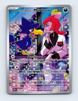 NM Team Rocket's Murkrow 200/182 Destined Rivals Illustration Rare Pokemon Card - Image 1