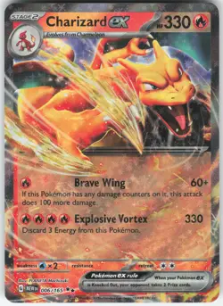 CHARIZARD EX 006/165 DOUBLE RARE 151 POKEMON HOLO NM - Image 1