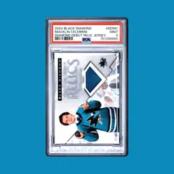Upper Deck 2024-25 Black Diamond Macklin Celebrini DD-MC RC MEM PSA 9 - Image 1