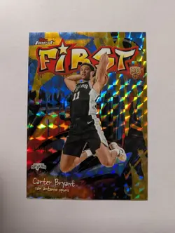 2025-26 Topps Finest - First Carter Bryant #F-14 Gold Geometric /50 (RC) Spurs - Image 1