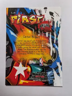 2025-26 Topps Finest - First Carter Bryant #F-14 Gold Geometric /50 (RC) Spurs - Image 2