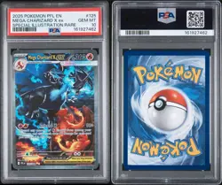 2025 POKEMON PFL EN-PHANTASMAL FLAMES #125 MEGA CHARIZARD X EX PSA 10 - Image 3
