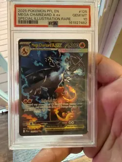 2025 POKEMON PFL EN-PHANTASMAL FLAMES #125 MEGA CHARIZARD X EX PSA 10 - Image 4