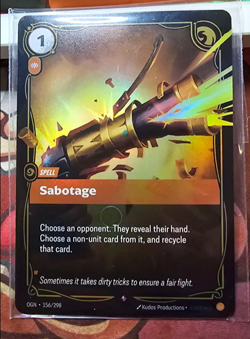 Riftbound English - Sabotage - OGN 156/298 - Foil NM Origins Card - Image 1