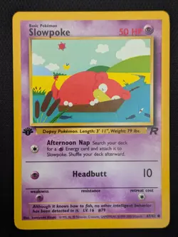 1st Edition Slowpoke 67/82 Team Rocket Pokemon Card WOTC TCG 2000 Non Holo - Image 1