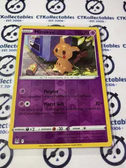 Mimikyu Reverse Holo Rare #080/196 2022 Sword & Shield Lost Origin Pokemon Card - Image 1