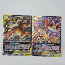 Reshiram & Charizard & Braixen GX Pokemon Jumbo Card Lot SM 201 230 Promo Lot 2 - Image 1