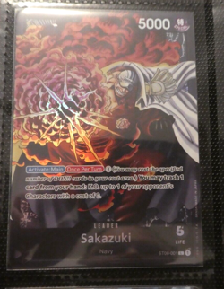 ONE PIECE ENGLISH CARD HOLO GAME CARTE NAVY SAKAZUKI ST06-001 SR ST EN NM - Image 1