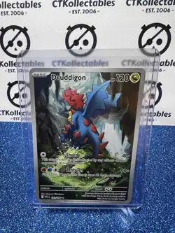 DRUDDIGON ILLUSTRATION RARE SCARLET & VIOLET WHITE FLARE #151/086 POKEMON CARD - Image 1