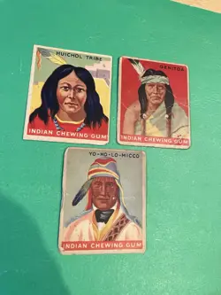 1947, Goudey Indian Gum , Cards , Lot of 3, Poor- Fair U Free Shipping !! - Image 2