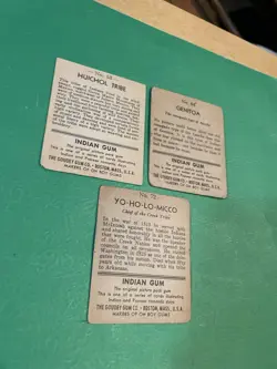 1947, Goudey Indian Gum , Cards , Lot of 3, Poor- Fair U Free Shipping !! - Image 3