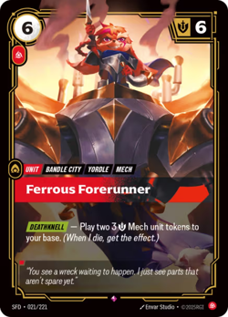 Ferrous Forerunner SFD 021/221 Rare Spiritforged Riftbound League of Legends - Image 1