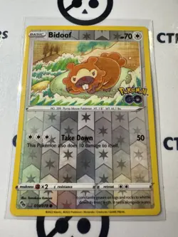 Bidoof Peelable DITTO #059/078 Reverse Holo -Pokemon Go ! Pokemon Card - Image 1