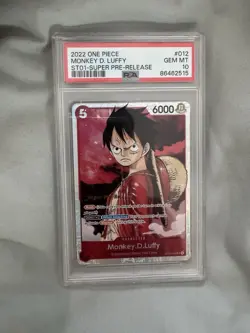 One Piece 2022 Monkey D. Luffy ST01 Super Pre-Release PSA 10 - Image 1