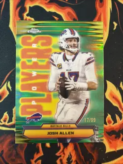 2025 JOSH ALLEN TOPPS CHROME POWER PLAYERS GREEN /99 - Image 1