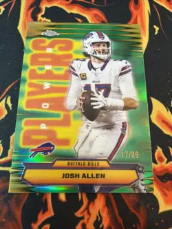 2025 JOSH ALLEN TOPPS CHROME POWER PLAYERS GREEN /99 - Image 2
