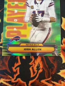 2025 JOSH ALLEN TOPPS CHROME POWER PLAYERS GREEN /99 - Image 4