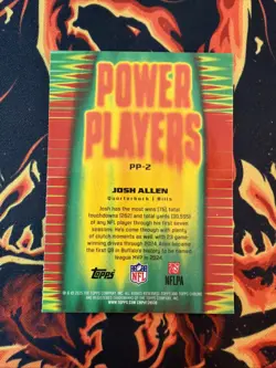2025 JOSH ALLEN TOPPS CHROME POWER PLAYERS GREEN /99 - Image 5