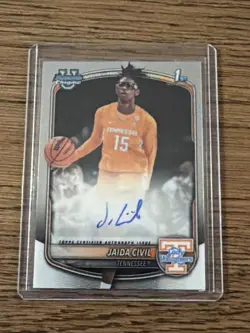 2025-26 Topps Bowman Chrome U Auto Jaida Civil 1st #CPA-JC Tennessee - Image 1